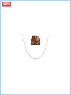 S925 Sterling Silver Chain Necklace Twisted Bead Design 18in 20in for Women